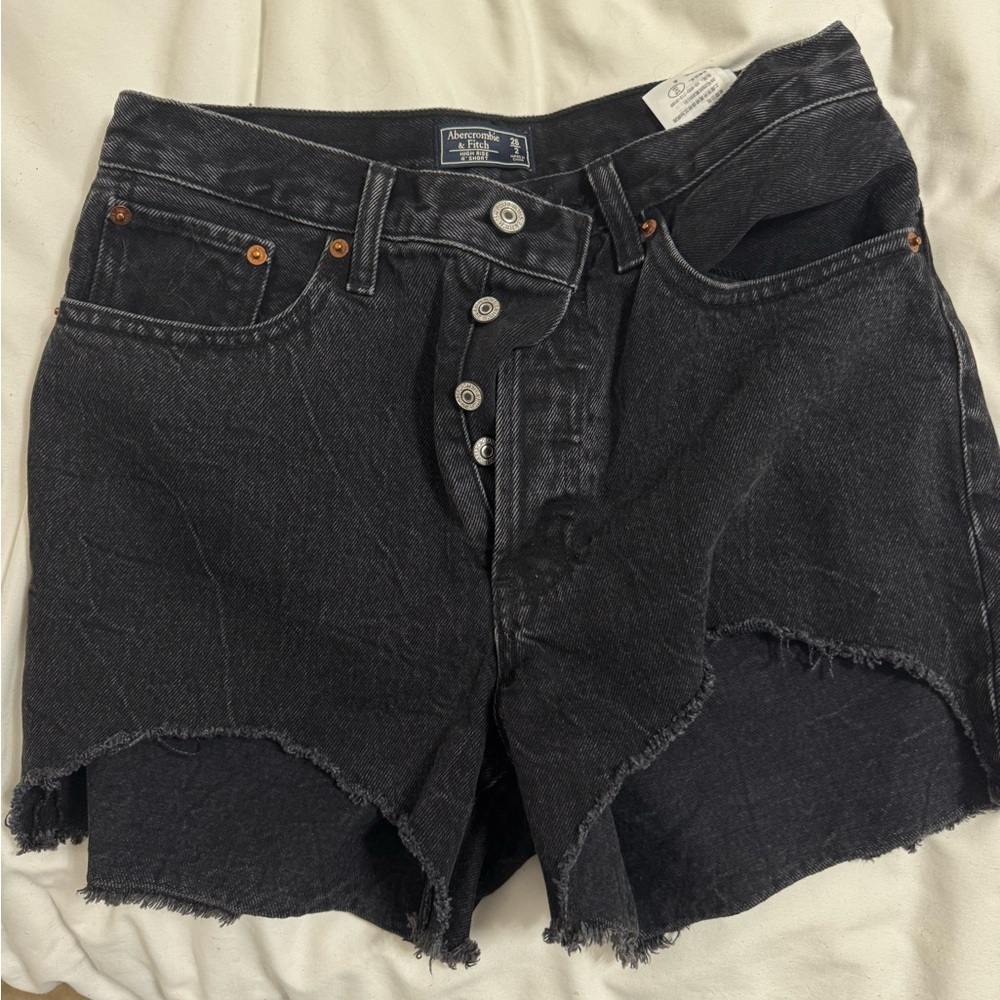 Abercrombie & Fitch Black Jean High Rise 4” Shorts